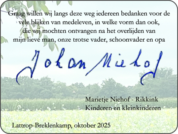 Dankbetuiging Dinkelland Visie Dhr. Niehof 1